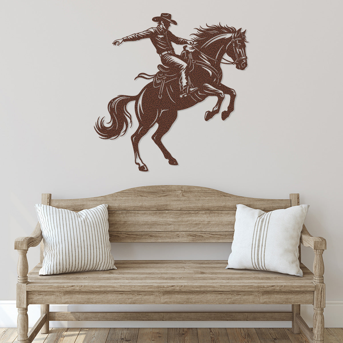 Bronco Horse Metal Wall Art – Western Rodeo Steel Decor - RealSteel Center