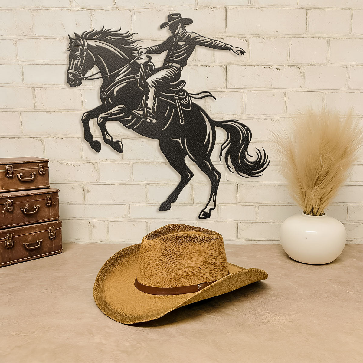 Bronco Horse Metal Wall Art – Western Rodeo Steel Decor - RealSteel Center