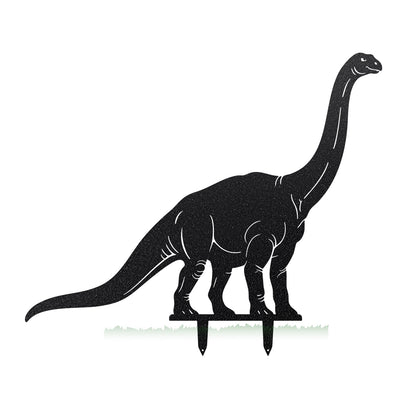 Dinosaur Garden Yard Stakes Brontosaurus – 27" x 24" / Black - RealSteel Center