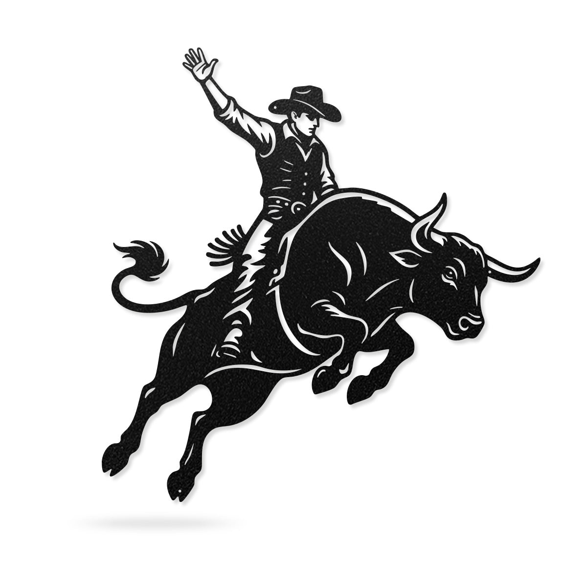 Bucking Bull Metal Wall Art – Rodeo & Western Steel Decor 17” x 18” / Black - RealSteel Center