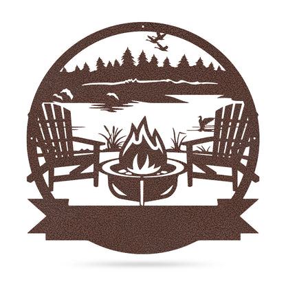 Personalized Campfire Monogram 18" / Penny Vein / Lake - RealSteel Center