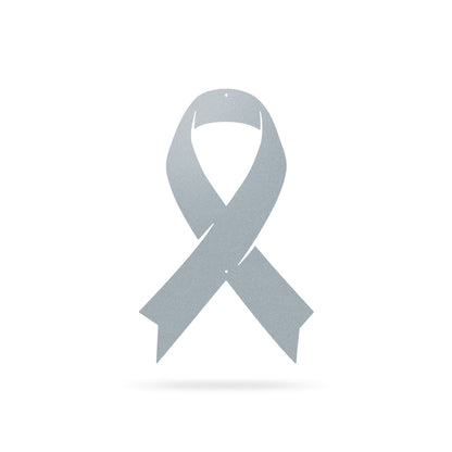 Cancer Awareness Ribbon – Metal Wall Art 7"X11" / Textured Silver - RealSteel Center