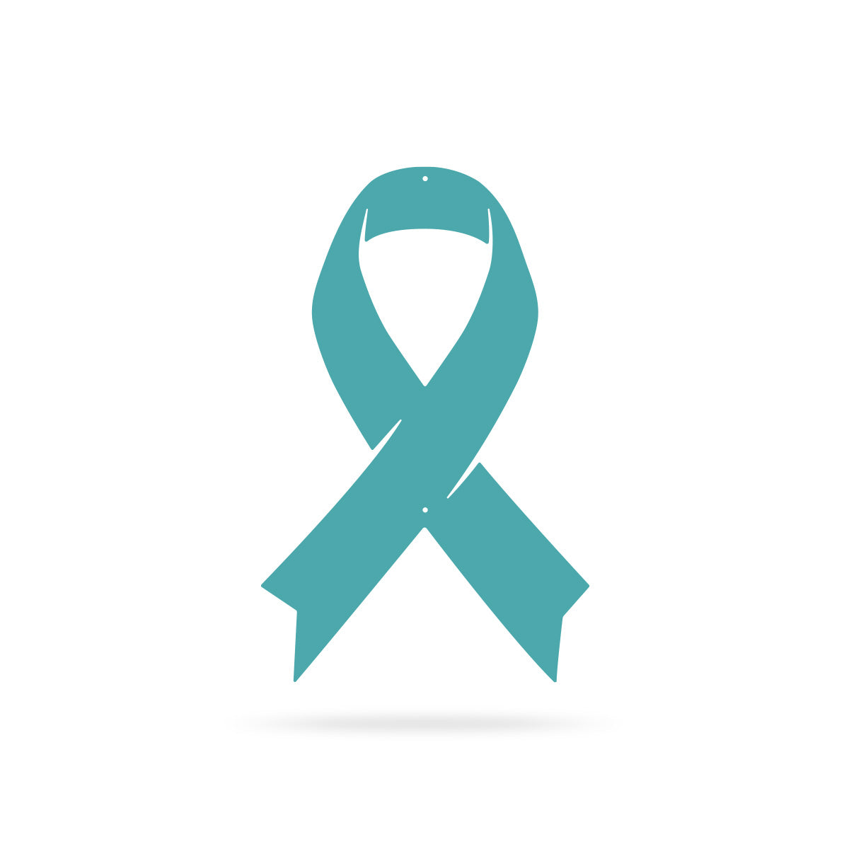 Cancer Awareness Ribbon – Metal Wall Art 7"X11" / Turquoise - RealSteel Center