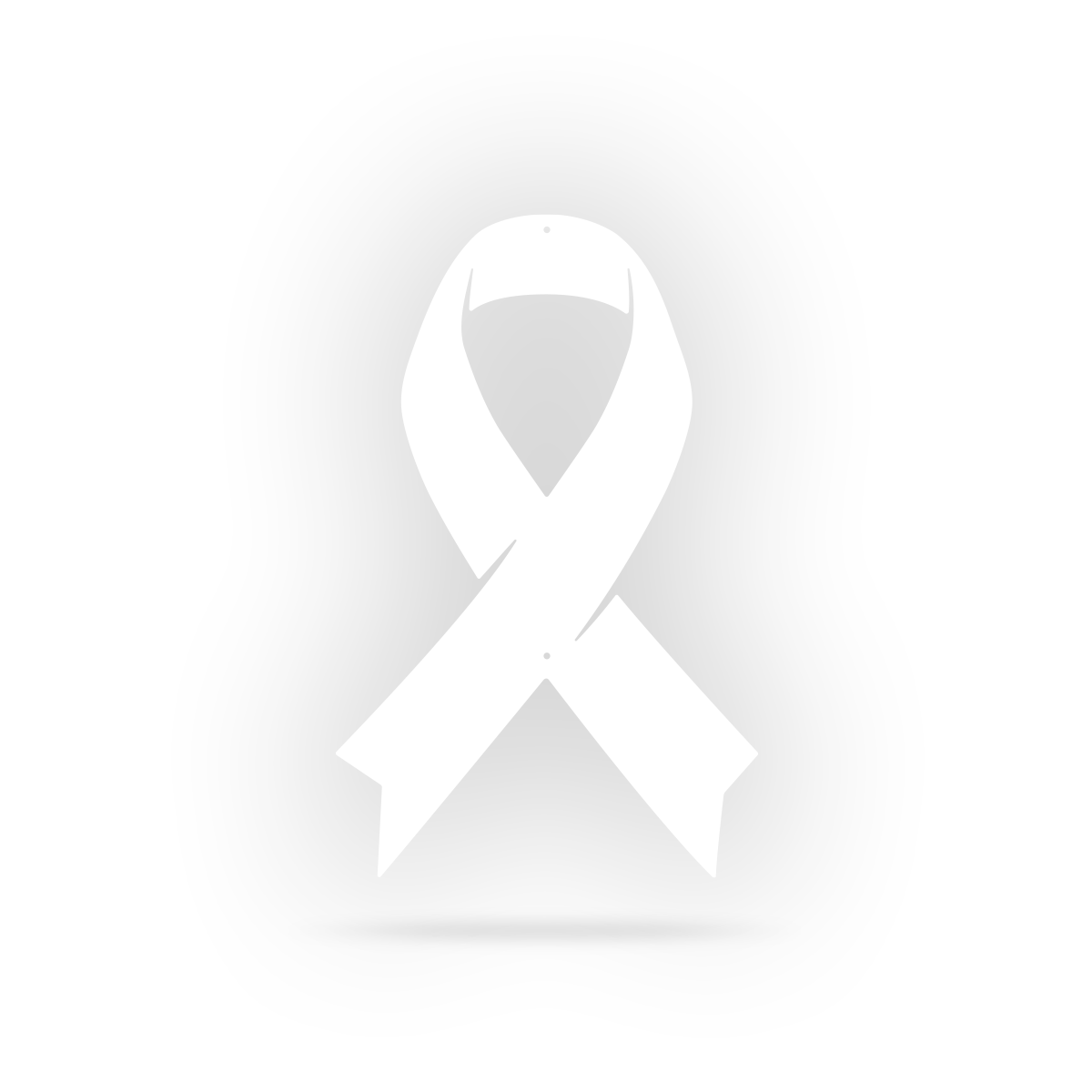 Cancer Awareness Ribbon – Metal Wall Art 7"X11" / White - RealSteel Center
