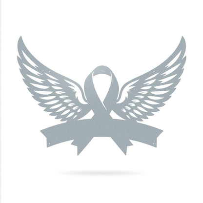 Cancer Memorial Monogram 10"X14" / Textured Silver - RealSteel Center