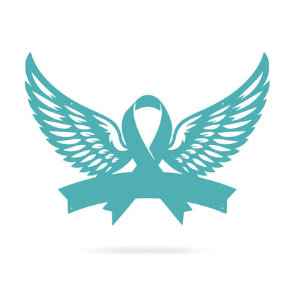 Cancer Memorial Monogram 10"X14" / Turquoise - RealSteel Center