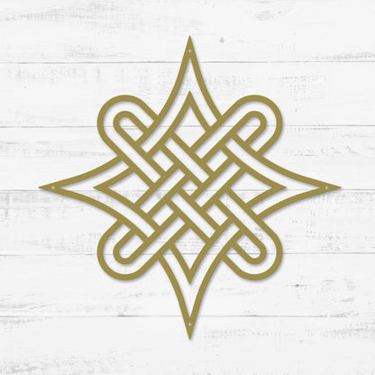 Celtic Knot Symbols Metal Wall Art – Timeless Celtic Symbols | Made in USA Timeless Celtic Knot / 12" / Gold - RealSteel Center