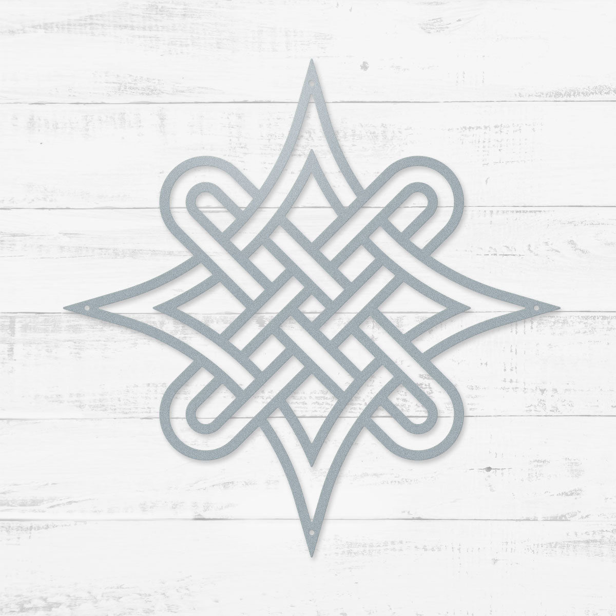 Celtic Knot Symbols Metal Wall Art – Timeless Celtic Symbols | Made in USA Timeless Celtic Knot / 12" / Textured Silver - RealSteel Center