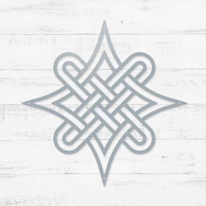 Celtic Knot Symbols Metal Wall Art – Timeless Celtic Symbols | Made in USA Timeless Celtic Knot / 12" / Textured Silver - RealSteel Center