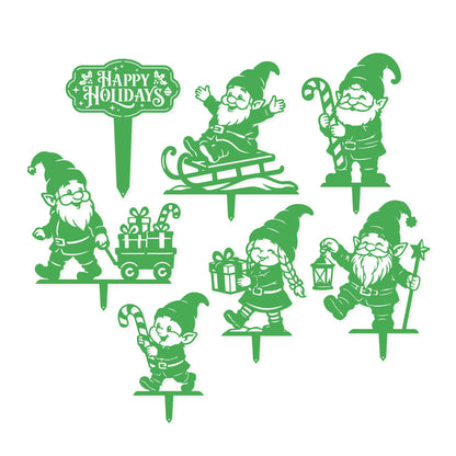 Christmas Gnomes Garden Stakes – Set of 7 - RealSteel Center