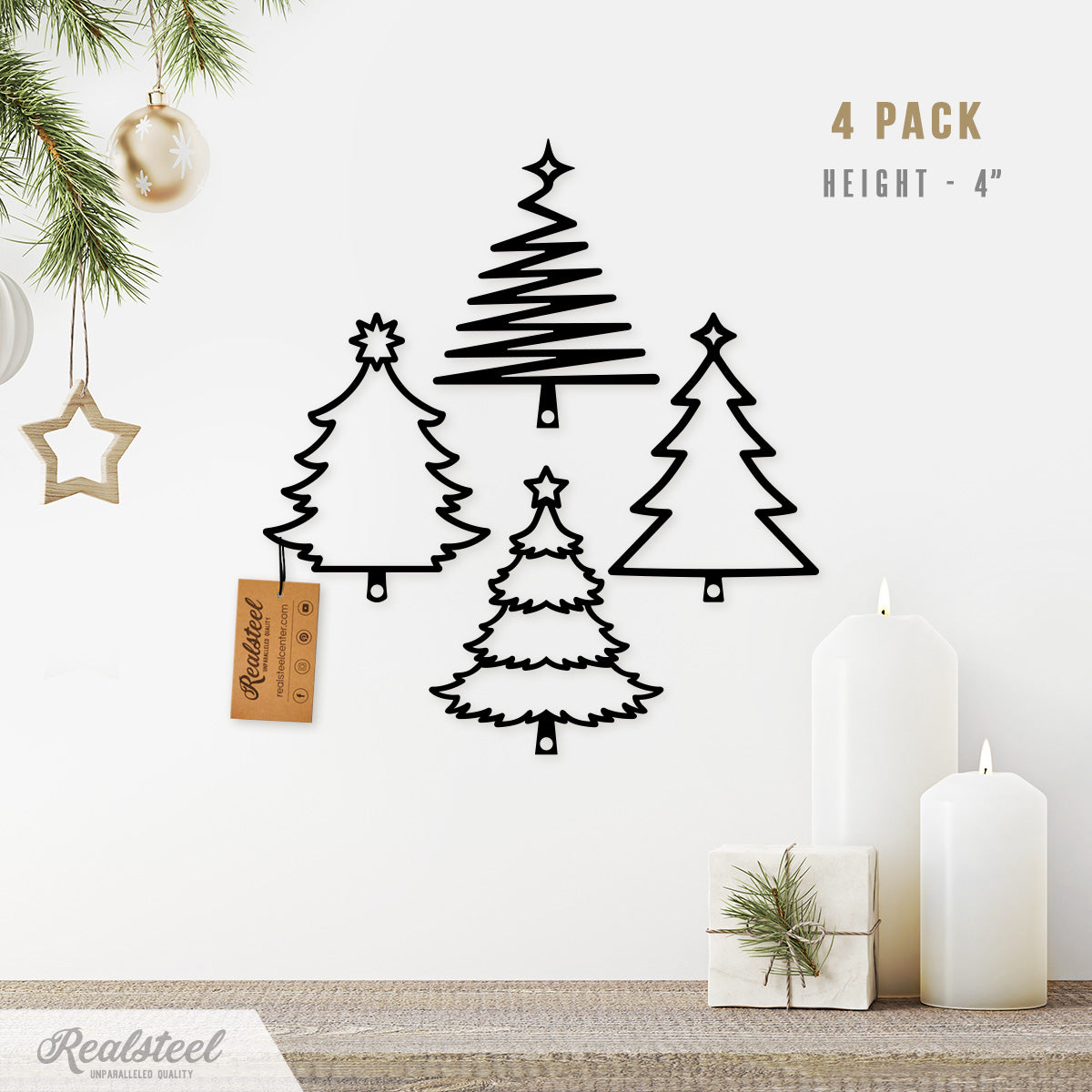 Christmas Tree Ornaments Black - RealSteel Center