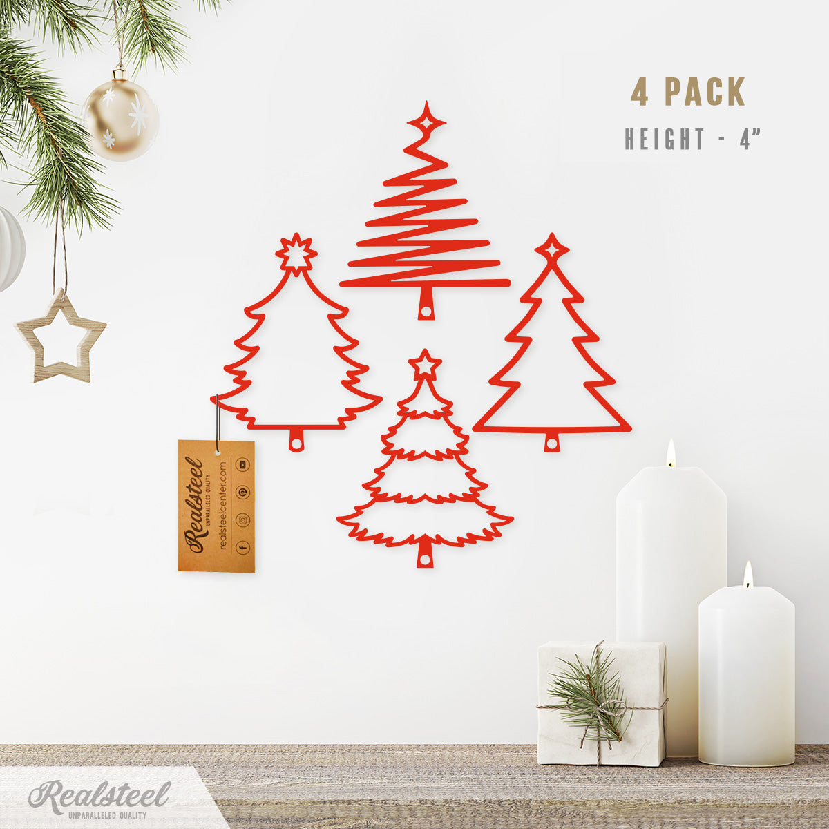 Christmas Tree Ornaments Red - RealSteel Center