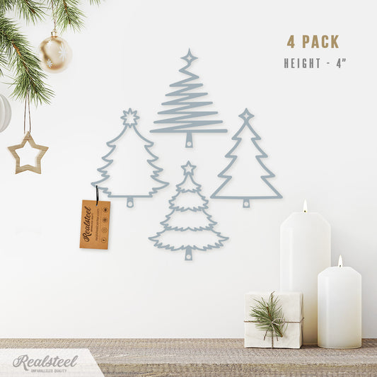 Christmas Tree Ornaments Textured Silver - RealSteel Center