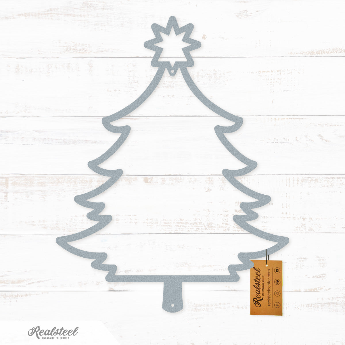 Choose Your Christmas Tree Design Type 2 / 12" / Textured Silver - RealSteel Center