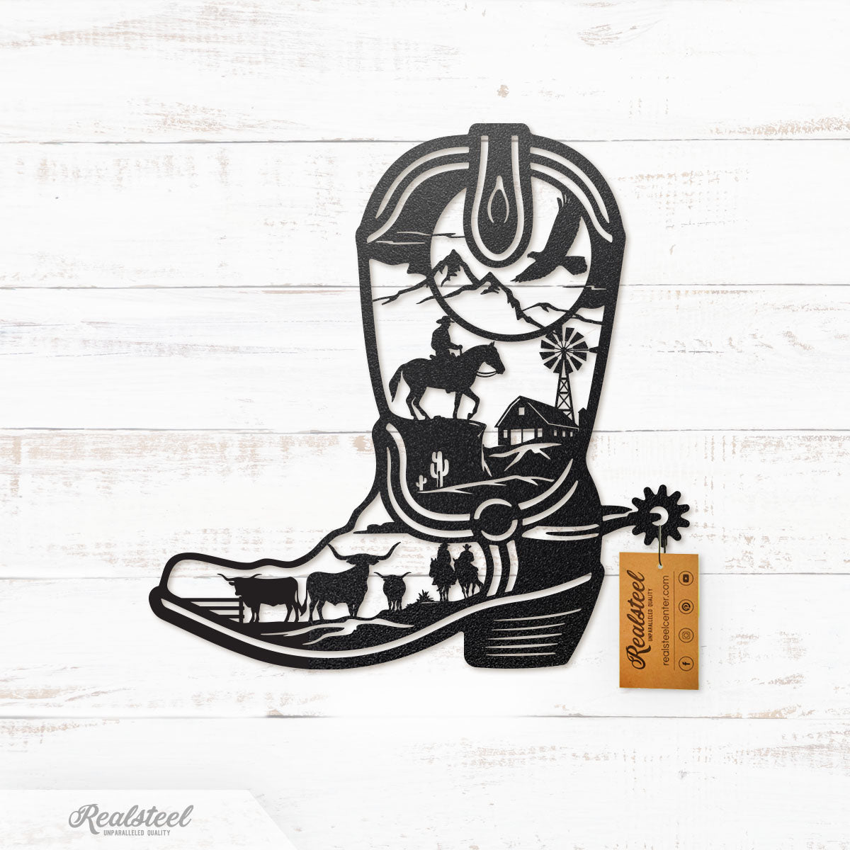 Cowboy Boot - The Great Outdoors 14" / Black - RealSteel Center