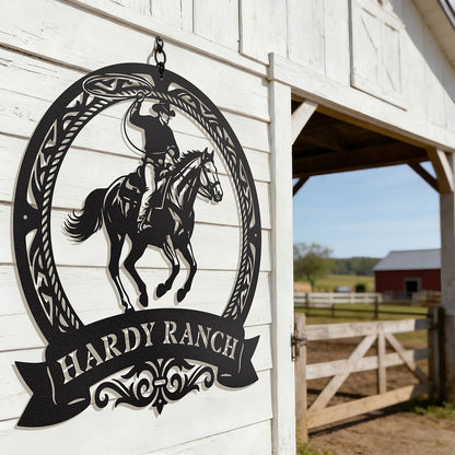 Cowboy Roping Horse Metal Monogram – Western Steel Decor - RealSteel Center