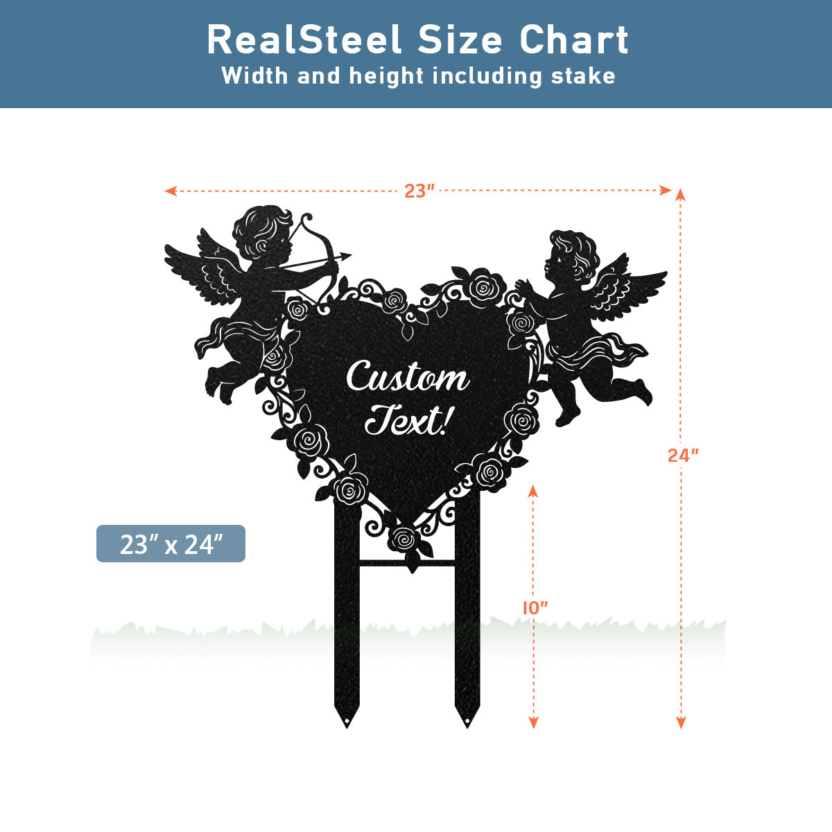 Cupids Heart Monogram Stake - RealSteel Center