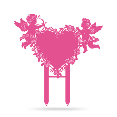 Cupids Heart Monogram Stake