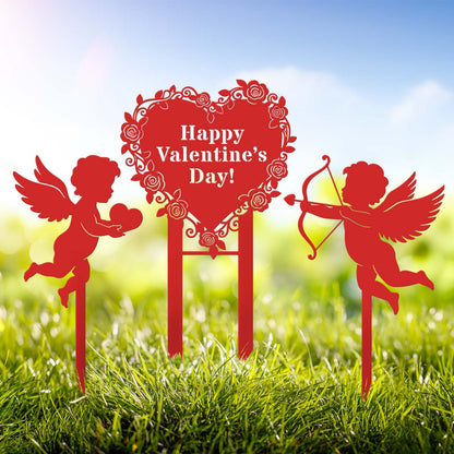 Cupids Heart Monogram Stake Set of 3 - RealSteel Center