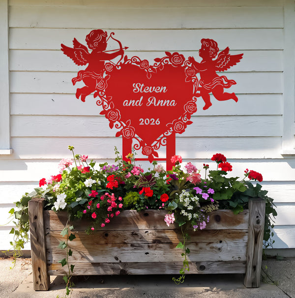 Cupids Heart Monogram Stake - RealSteel Center