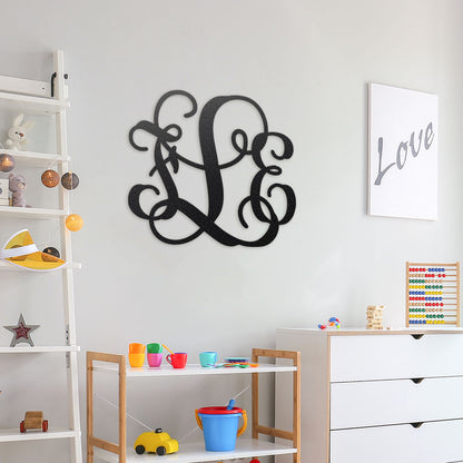 Curly Wall Monogram – Personalized 3-Letter Metal Sign - RealSteel Center