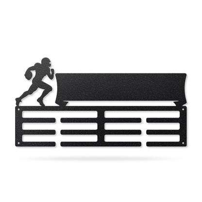 Customized Name Medal Hanger Football / Black - RealSteel Center