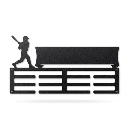 Customized Name Medal Hanger Baseball / Black - RealSteel Center