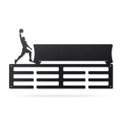 Customized Name Medal Hanger Basketball / Black - RealSteel Center