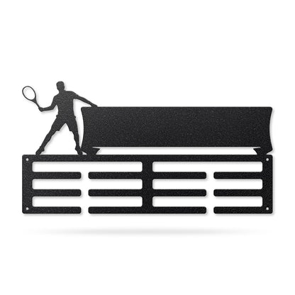 Customized Name Medal Hanger Tennis / Black - RealSteel Center
