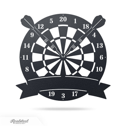 Dart Board Monogram 14" / Black - RealSteel Center