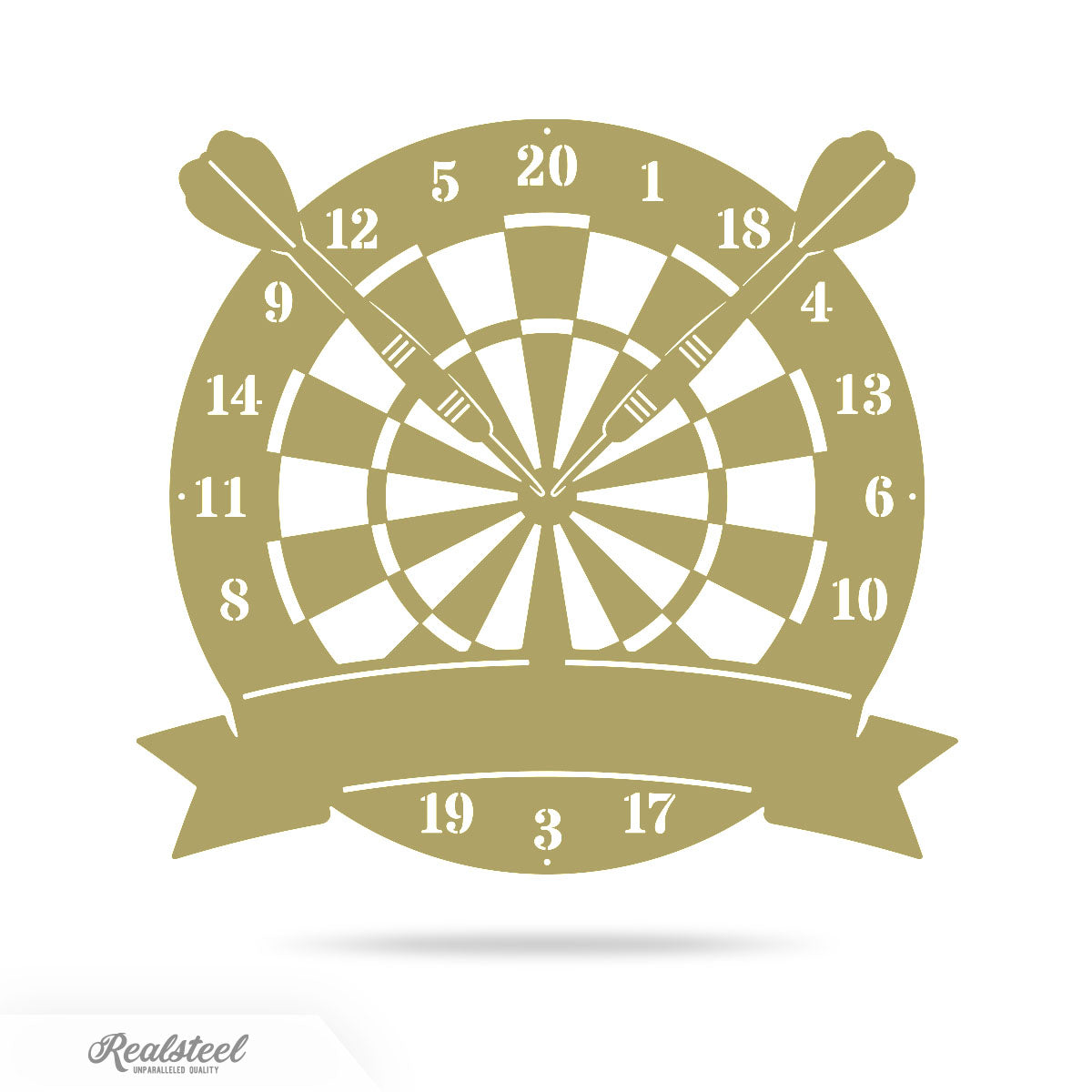 Dart Board Monogram 14" / Gold - RealSteel Center