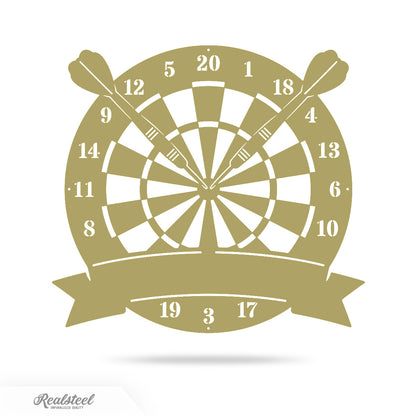 Dart Board Monogram 14" / Gold - RealSteel Center