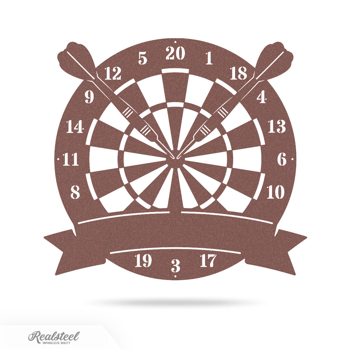 Dart Board Monogram 14" / Rust - RealSteel Center