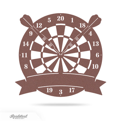 Dart Board Monogram 14" / Rust - RealSteel Center