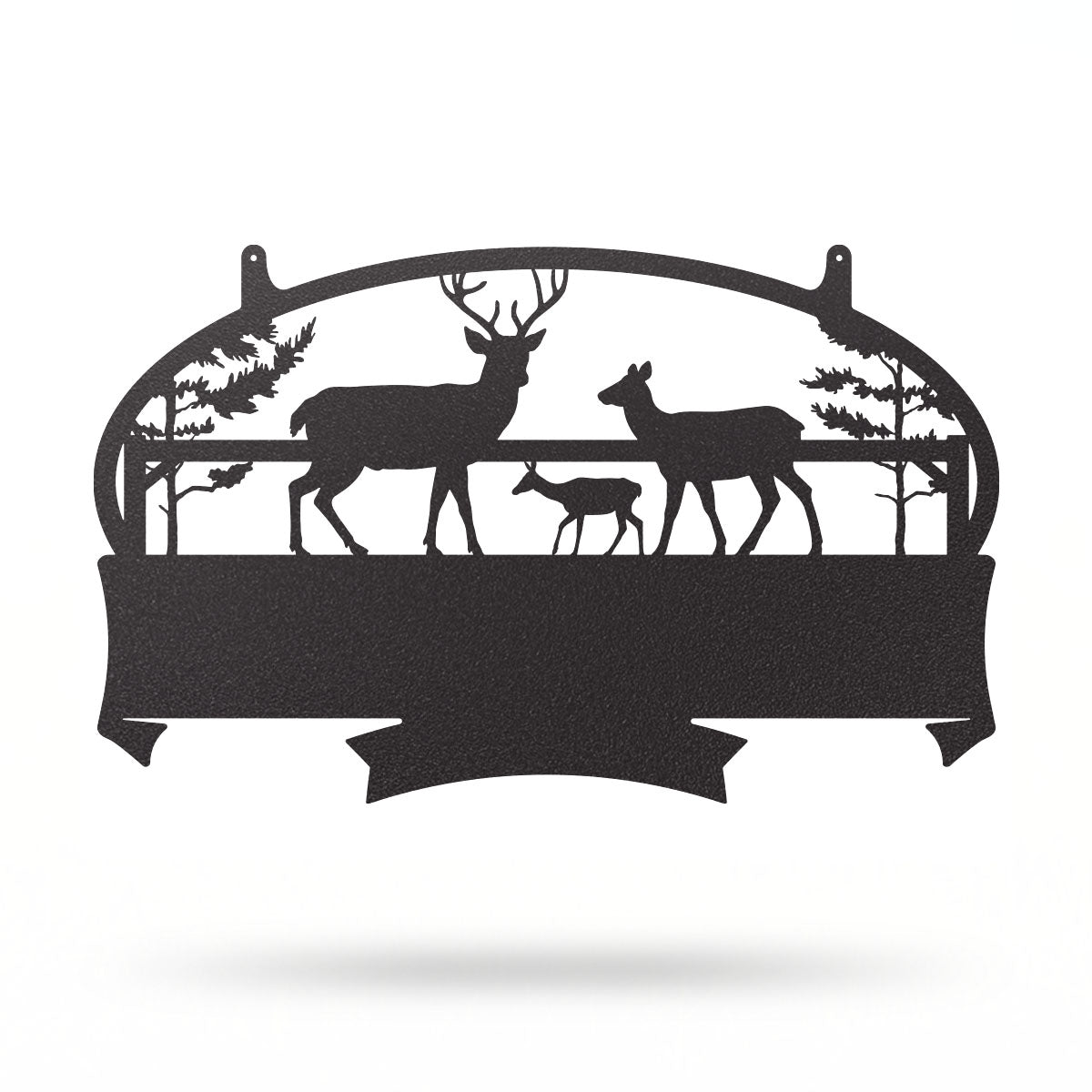 Deer Family Farm Monogram 11"x18" / Black - RealSteel Center