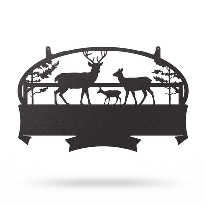 Deer Family Farm Monogram 11"x18" / Black - RealSteel Center