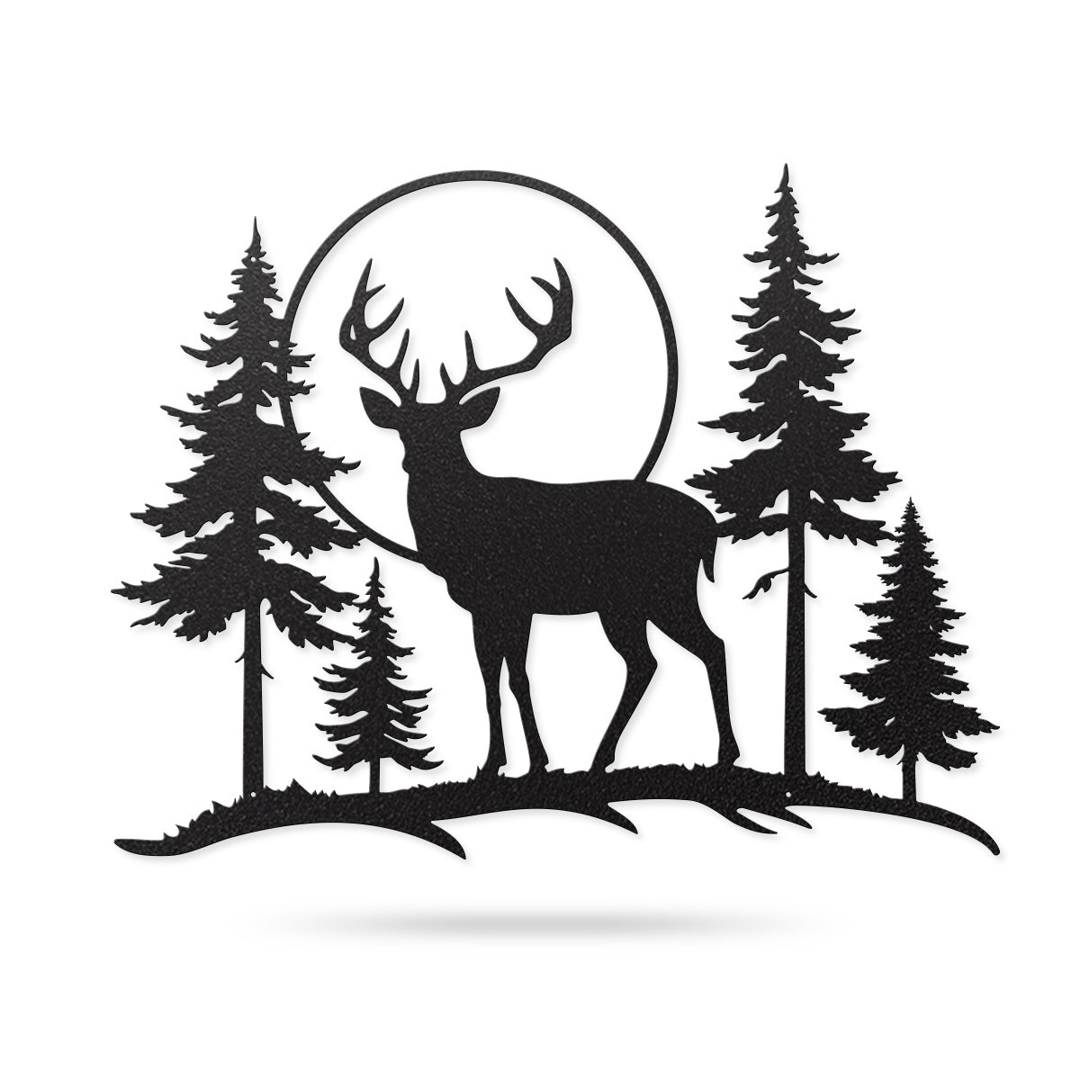 Deer Sunset Wall Decor 27” x 30” / Black - RealSteel Center