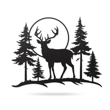 Deer Sunset Wall Decor 27” x 30” / Black - RealSteel Center