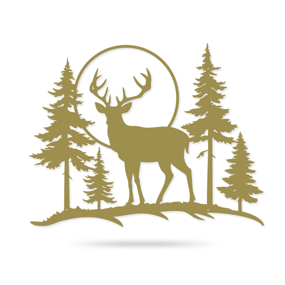 Deer Sunset Wall Decor 27” x 30” / Gold - RealSteel Center