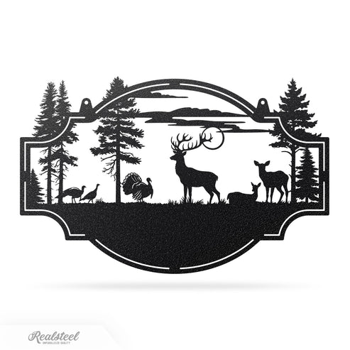 Show Off Your Land with a Custom Deer Forest Horizontal Monogram ...