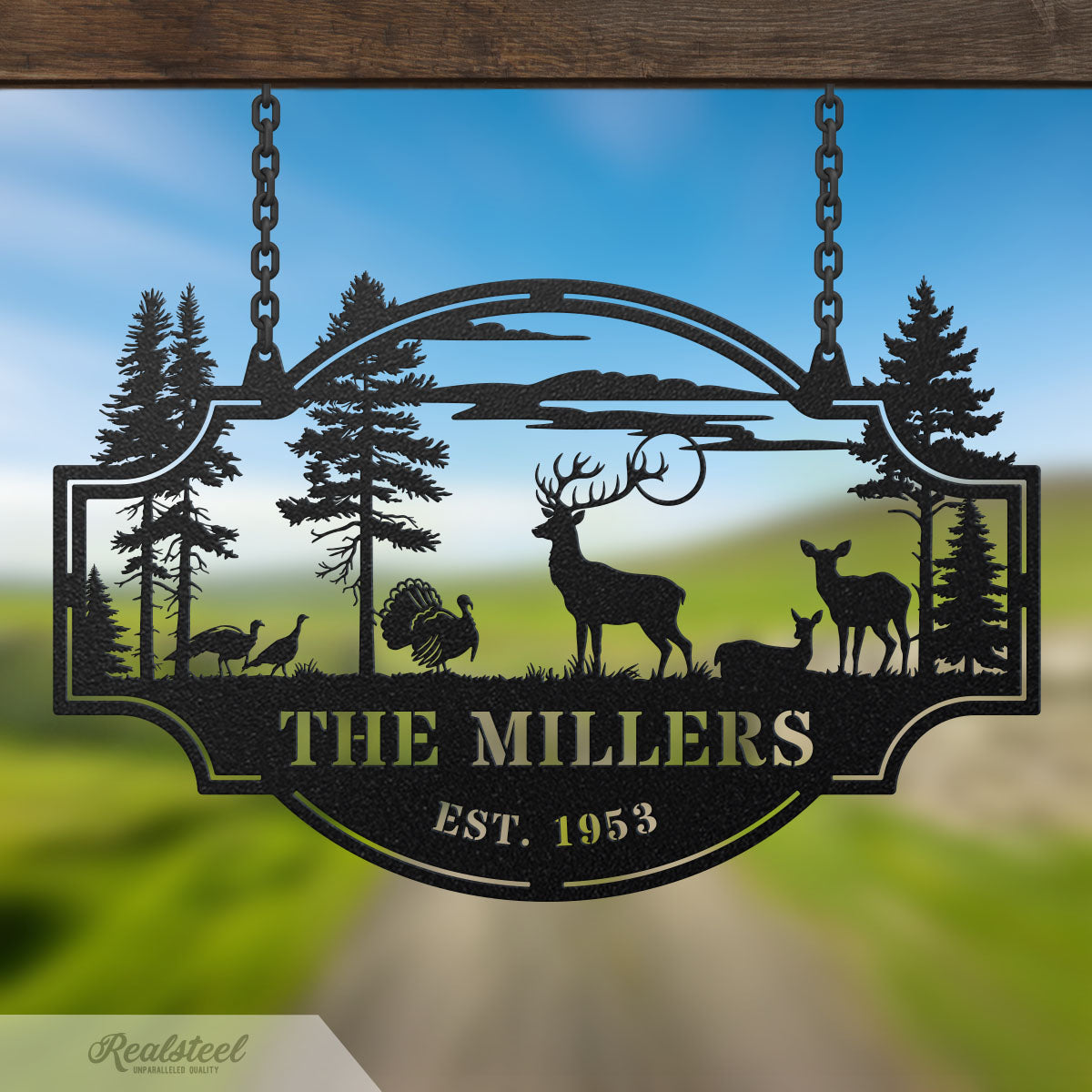 Deer Forest Horizontal Monogram - RealSteel Center