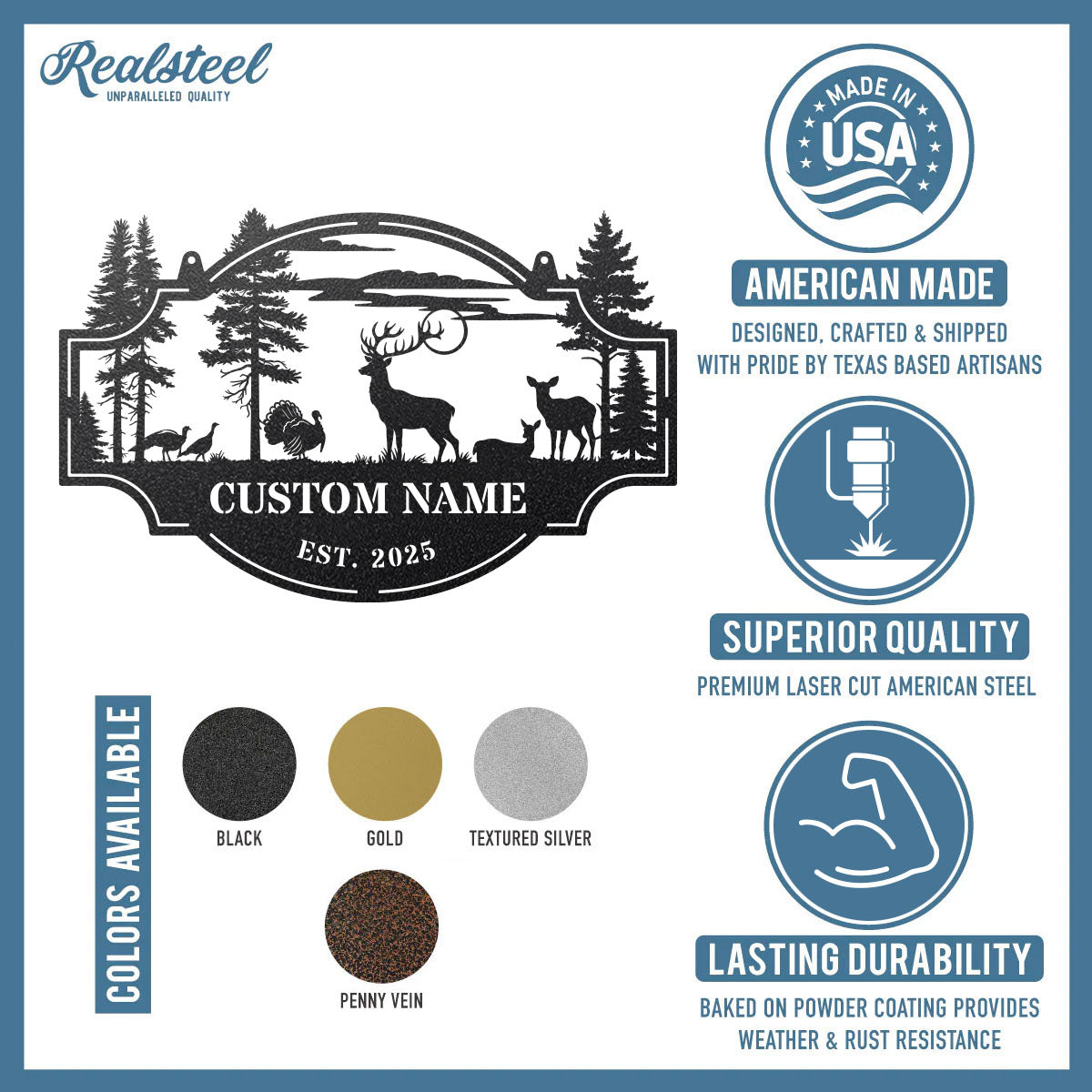 Deer Forest Horizontal Monogram - RealSteel Center