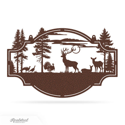 Deer Forest Horizontal Monogram 15" x 24" / Penny Vein - RealSteel Center