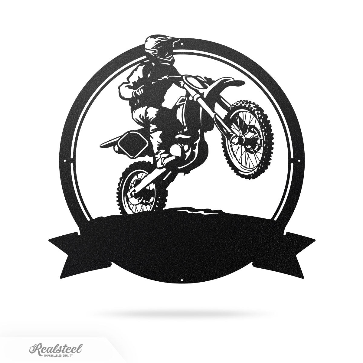 Dirt Bike Motocross Monogram 18" / Black - RealSteel Center