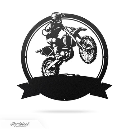 Dirt Bike Motocross Monogram 18" / Black - RealSteel Center