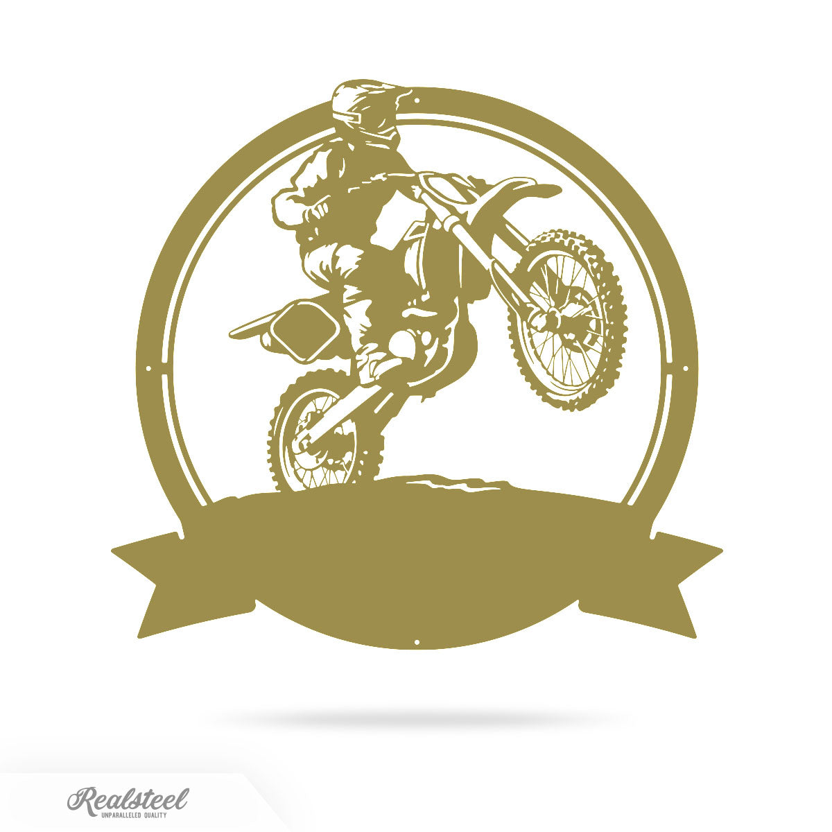 Dirt Bike Motocross Monogram 18" / Gold - RealSteel Center