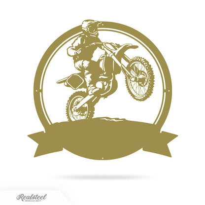 Dirt Bike Motocross Monogram 18" / Gold - RealSteel Center
