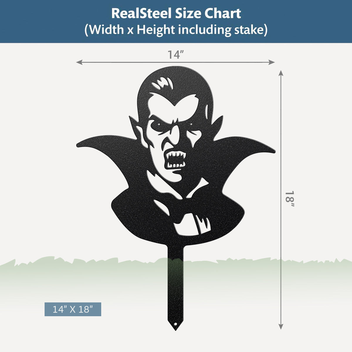 Halloween Monster 4-Pack Garden Stakes | Dracula, Frankenstein, Wolfman, & Mummy - RealSteel Center