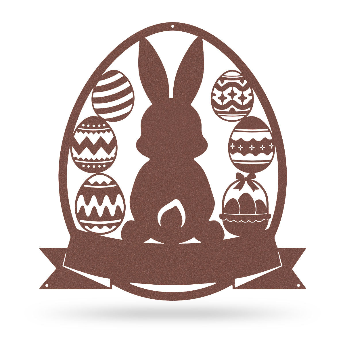 Easter Basket Bunny Monogram 11" x 12" / Rust - RealSteel Center