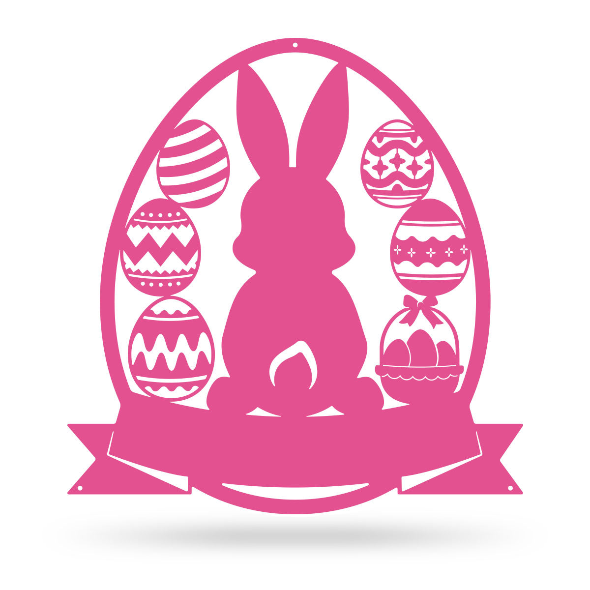 Easter Basket Bunny Monogram 11" x 12" / Pink - RealSteel Center